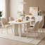 Ensemble de table de salle à manger ovale avec 4 chaises, blanc et beige, salle à manger-821633419
