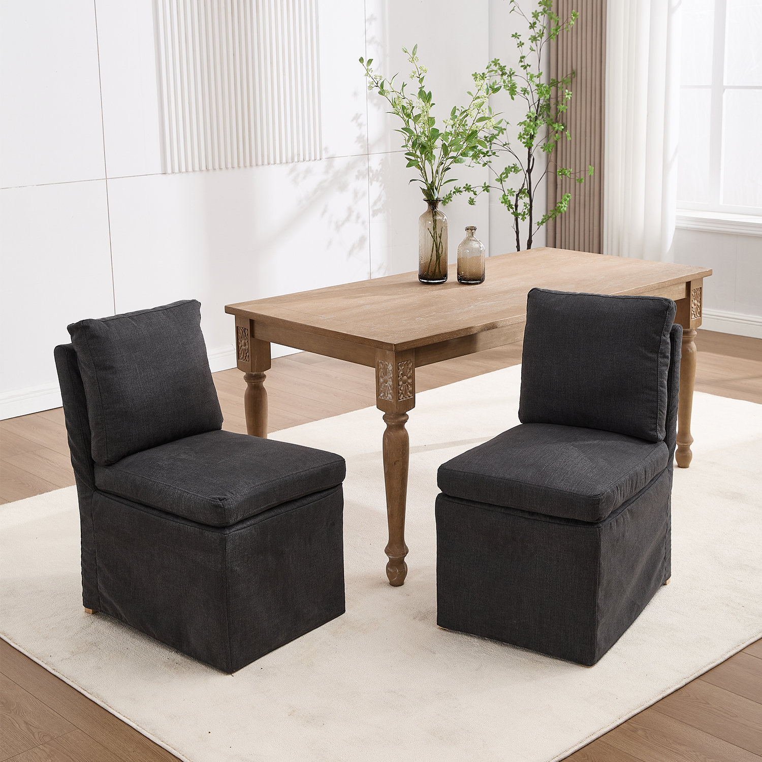 Latitude Run® Minimalist Dining Chair With Removable Cover, Simple ...