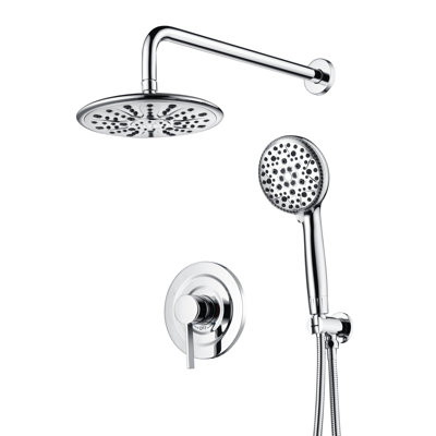Ensemble de système de douche avec douchette à jet de pluie 9 pouces et filtre à eau dure 9 réglages