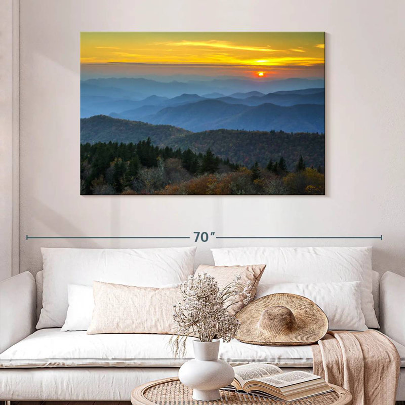 Crépuscule Alvord Blue Ridge Mountains, H 32 po x l 48 po