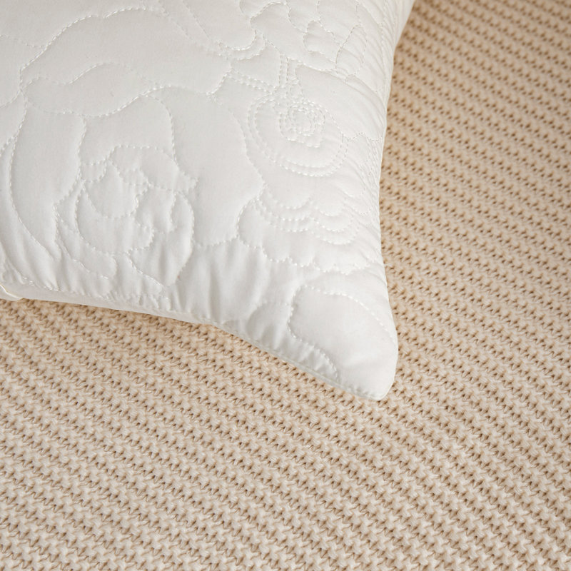 Housses de coussin matelassées à motif floral (ensemble de 2), Blanc, H 24 po x l 24 po