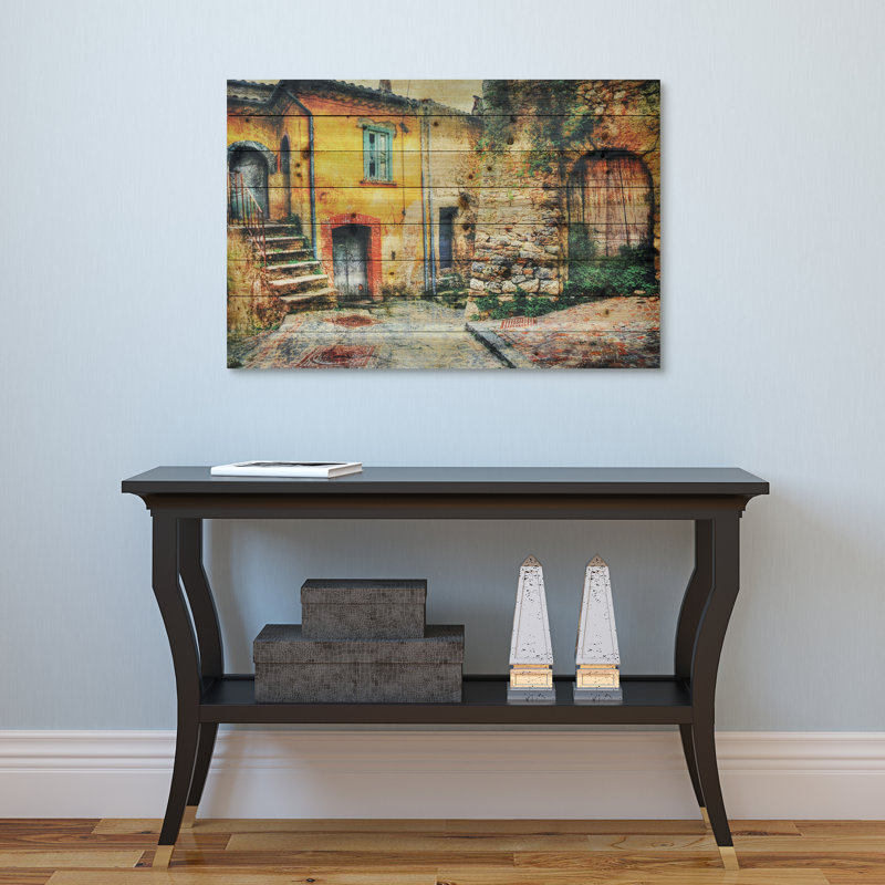 « old town », reproduction d’impression sur bois