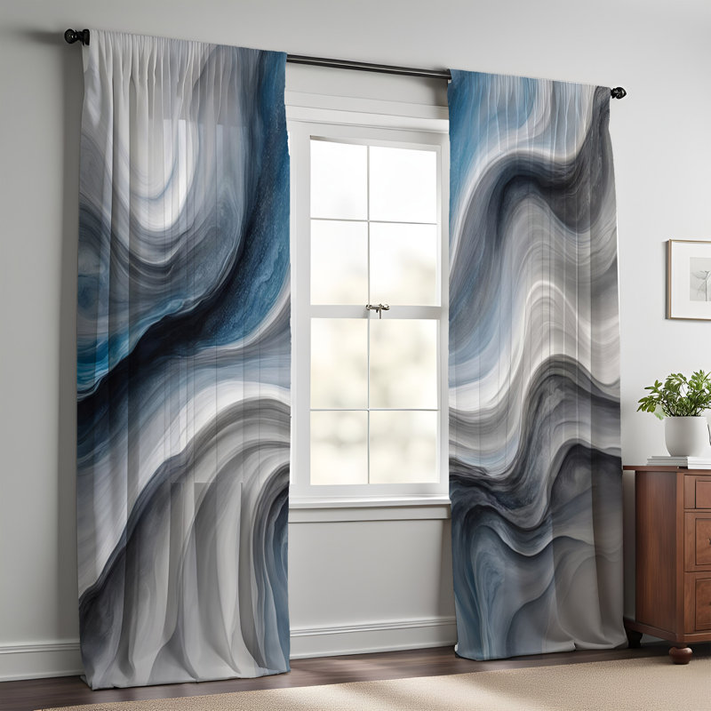 Paire de rideaux semi-transparents en polyester Dragorad, L 20 po x L 61 po