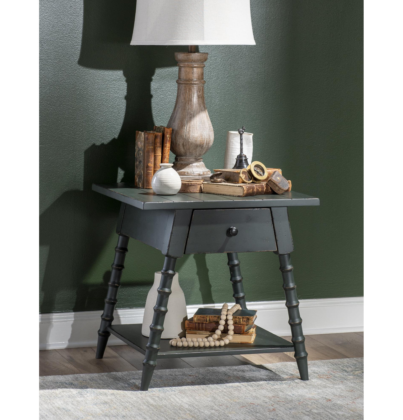Country Living 24" End Table, Green
