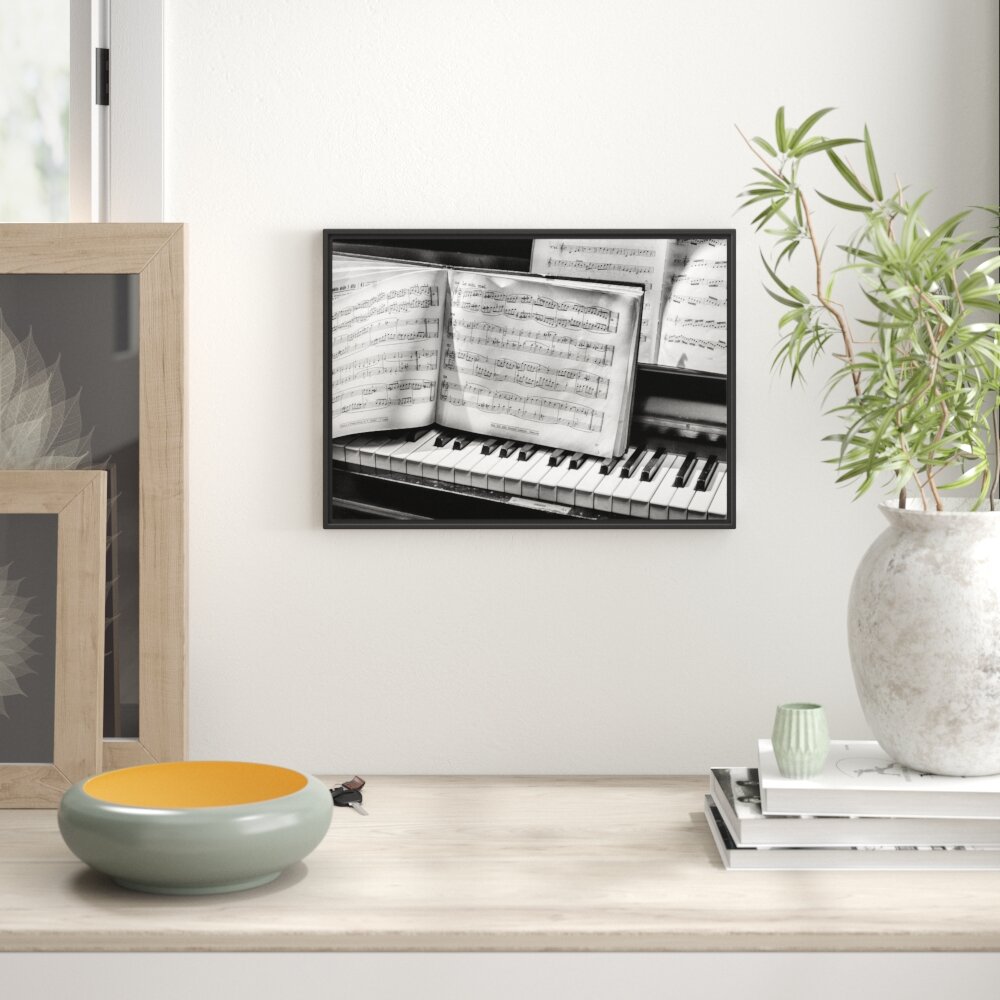 Gerahmtes Wandbild Klavier Noten Nahaufnahme Piano