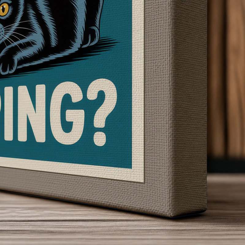 Are You Pooping Retro - Wrapped Canvas, 24x16 - 61.0 x 40.6 cm, Taupe Border