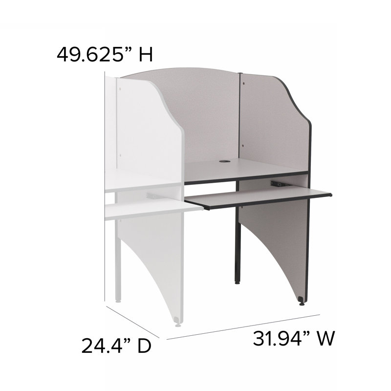 Wright Add-On Study Carrel, Black