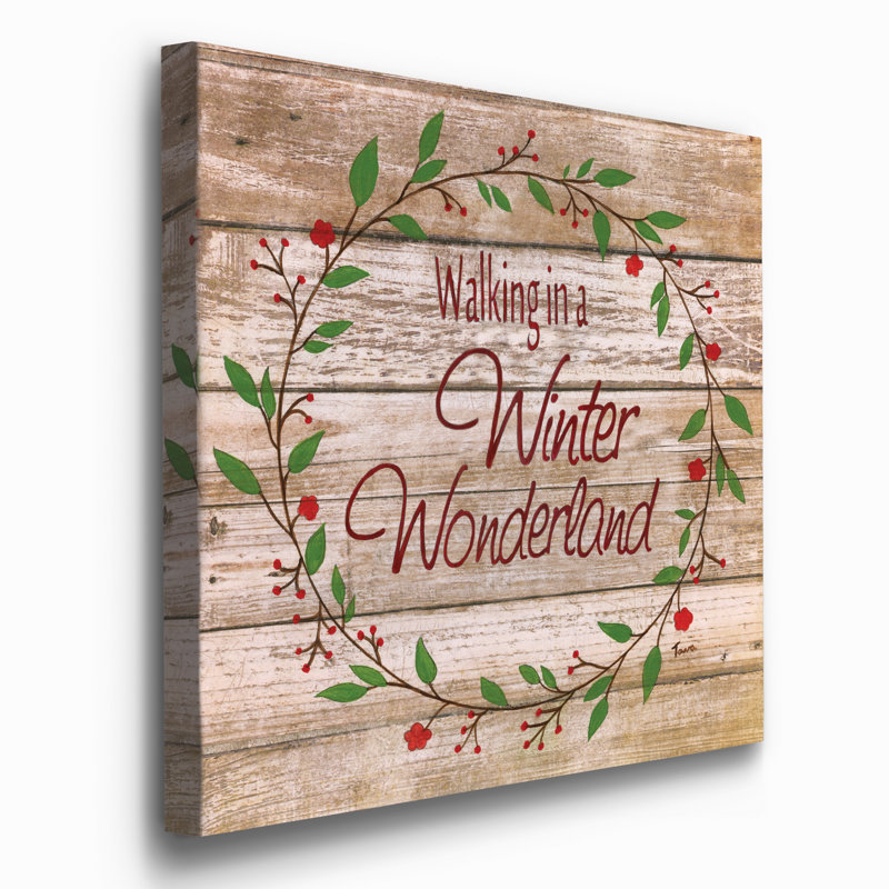 «Winter Wonderland Wreath», reproduction d'art textuel sur toile tendue, H 32 po x l 32 po x P 1 po