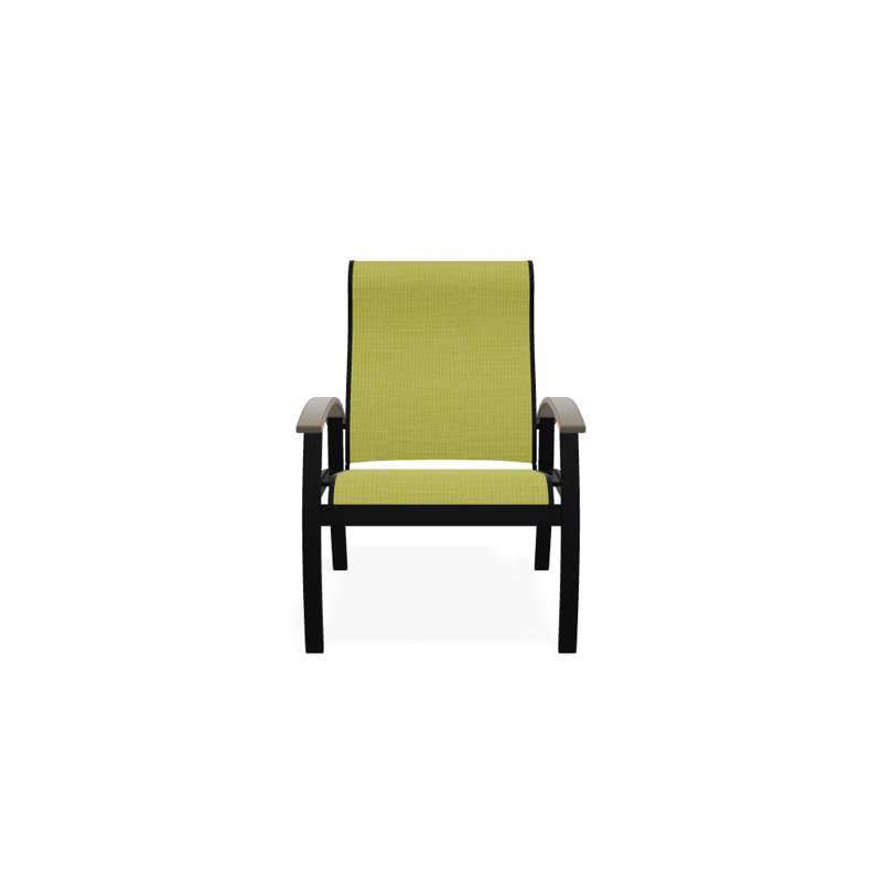 Chaise de patio Askar, Désert, Lime 38D Sunbrella®, Noir texturé