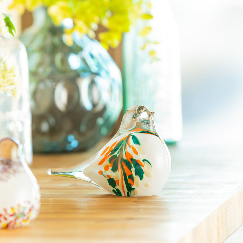 Decorative Glass Bird Table Décor