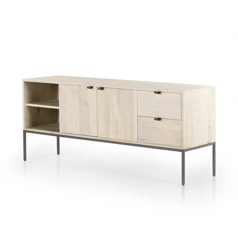 Loki Media Console - Wash Poplar, Dove Poplar