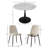 Leong 4-Person Dining Set with 40" W Round Table and Upholstered Chenille Chairs -672309633