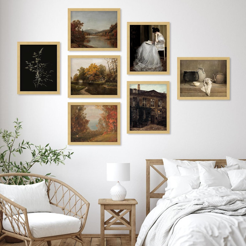 Automne, campagne, paysages naturels, nature sauvage, minimalisme, rustique et confortable, impression sur papier, 7 pièces