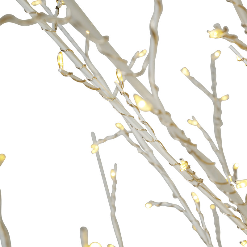 Micro Dot Lighted Trees and Branches, 59.1" H x 17.3" L x 17.3" D, White