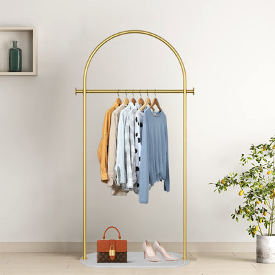 Freestanding Garment Rack With Marble Base