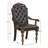 Maximus Arm Chair with Tufted Polyurethane Upholstered Back in Brown