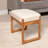 Mango Wood and Boucle Stool, Natural