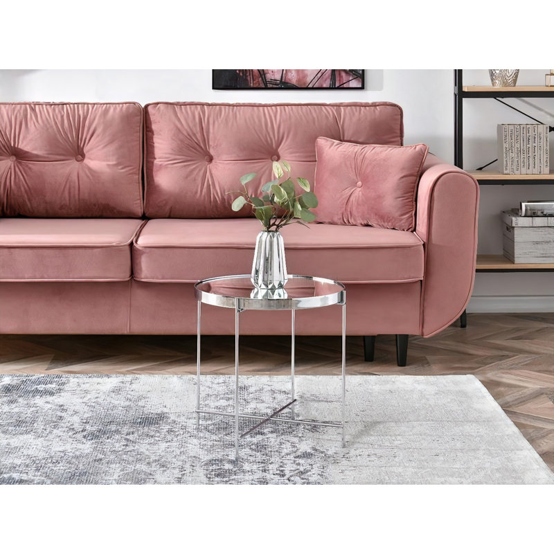 Appling Four Leg Coffee Table, 43" H x 44" W x 44"D, Silver/Chrome
