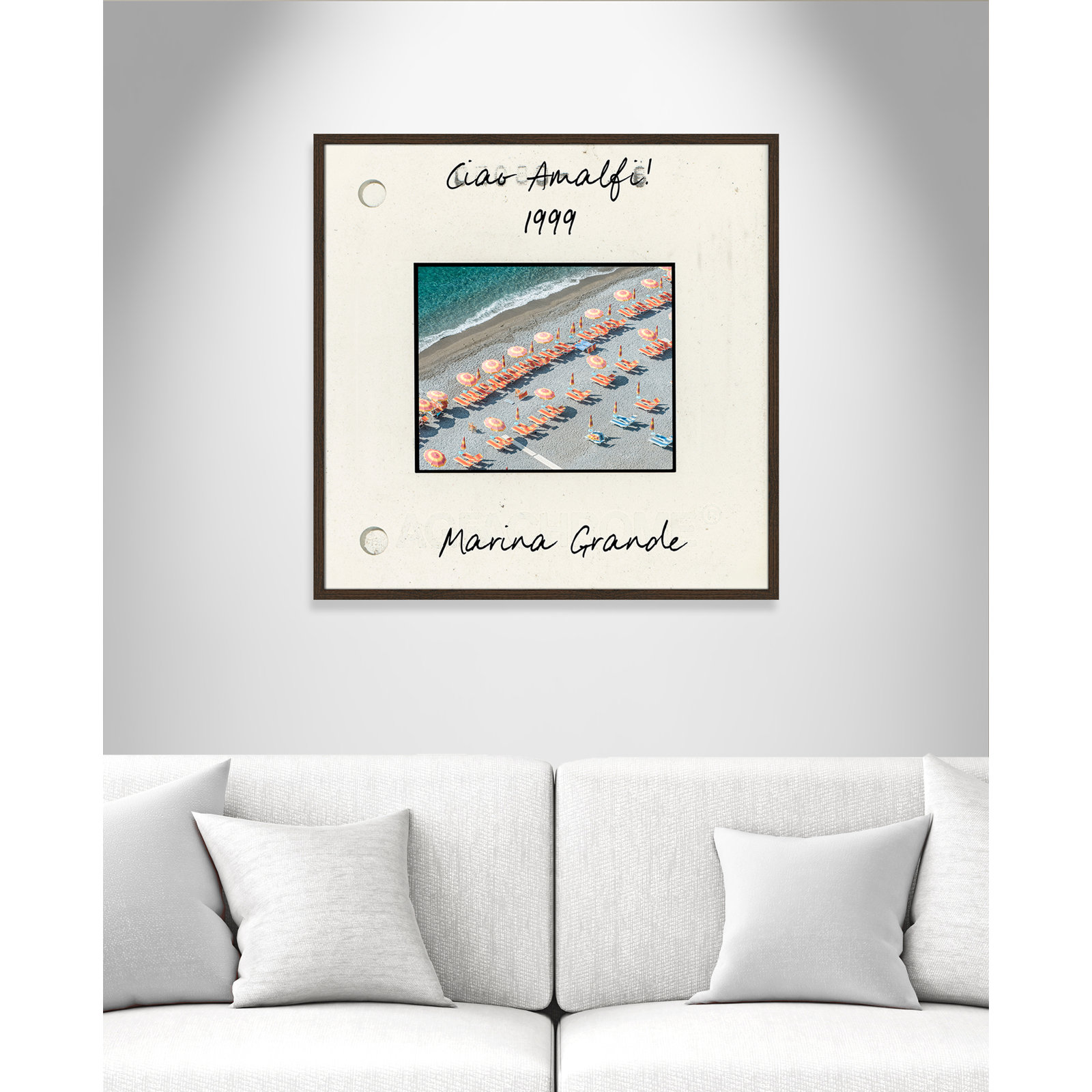 Ritona "Amalfi, Italy - Marina Grande" Print, Walnut Single Picture Framed Paper, 32" H x 32" W x 0.75" D