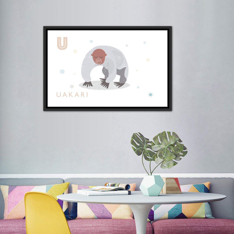 Uakari - imprimé, Pas de tapis, H 40 po x l 60 po x 1,5 po, Toile avec cadre noir