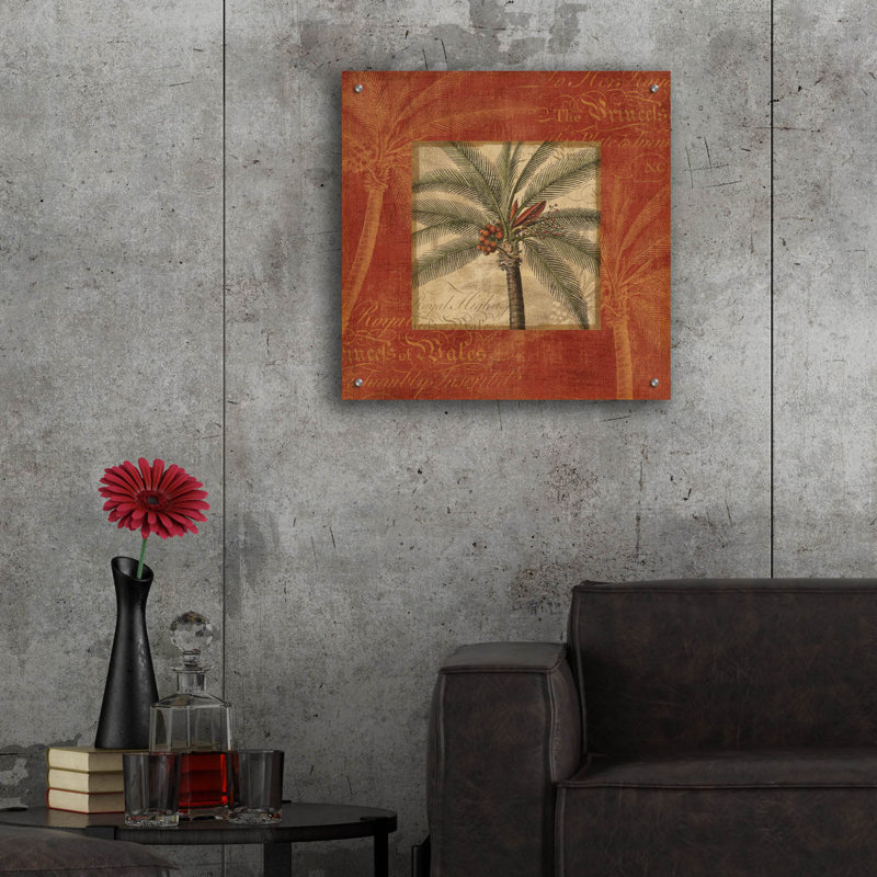 «Royal Palm IV» par NBL Studio, art mural en verre acrylique, H 24 po x l 24 po