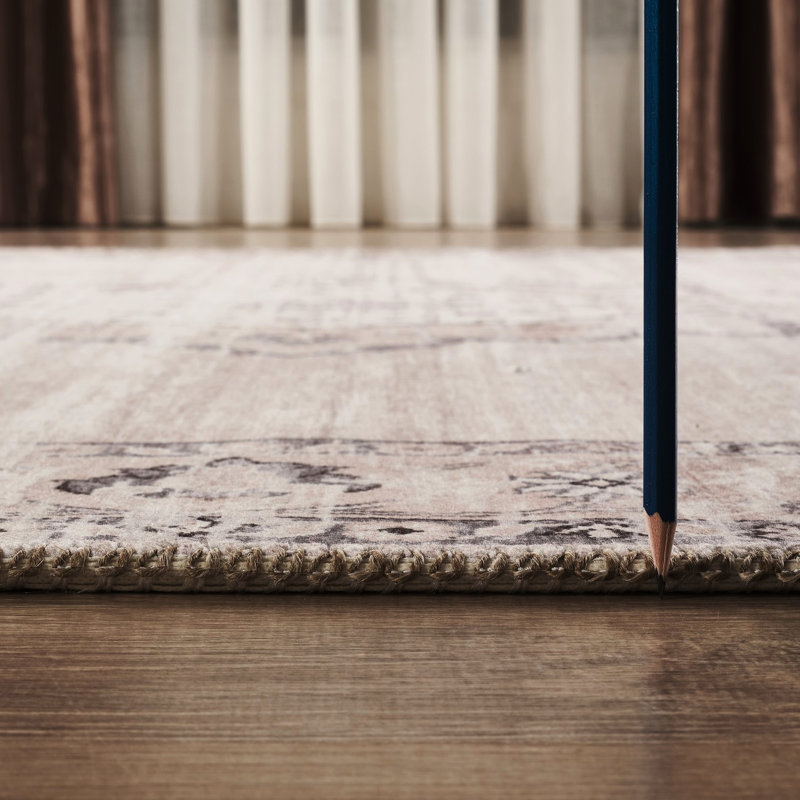 Pavillon de jardin majestueux 7 po Tapis X 9 10, teint et confortable, avec un design en médaillon, pour les intérieurs élégants