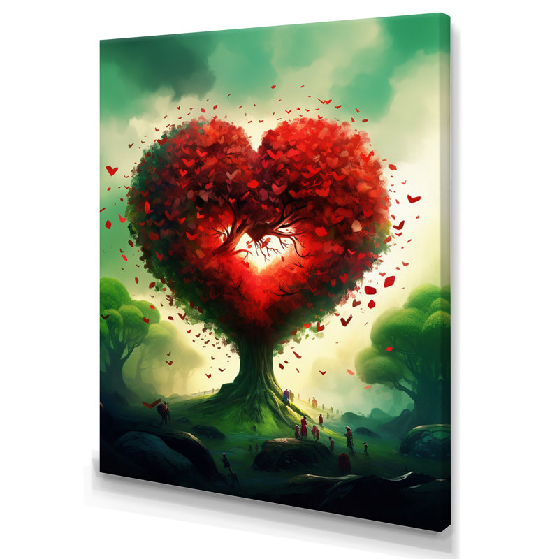 Arbre de l'amour - reproduction d'art sur toile, Toile tendue, H 20 po x l 12 po x P 1 po