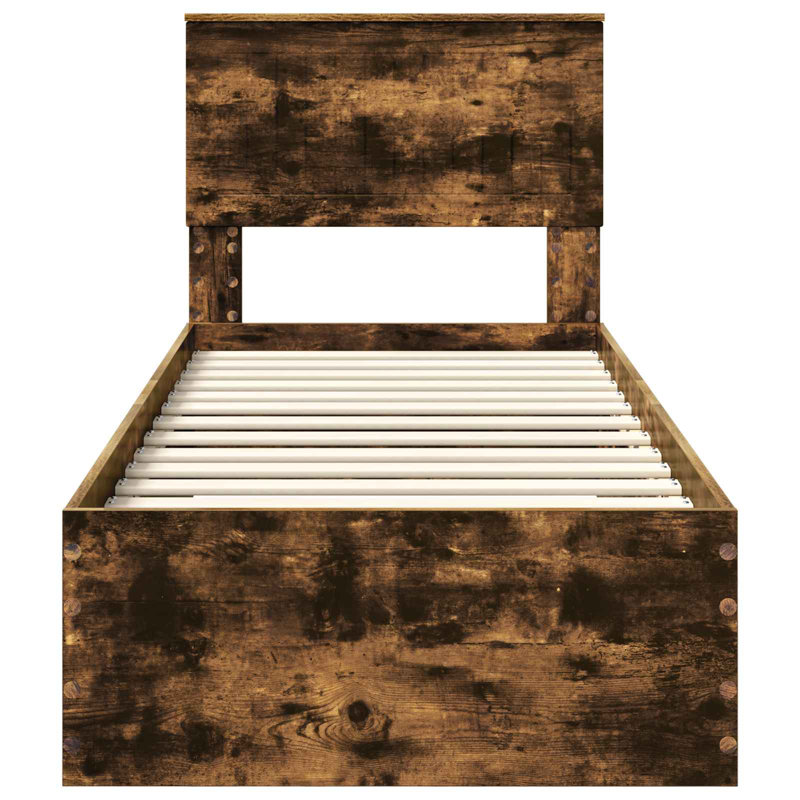 Bed Frame, Small Single (2'6), Silver/Smoked Oak