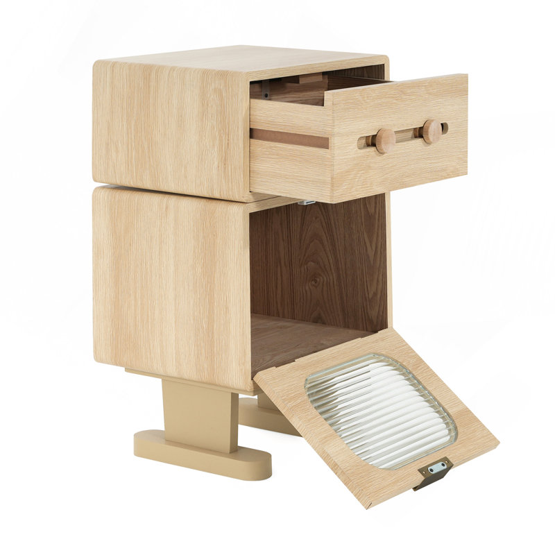 Table d'appoint rotative avec rangement en métal MDF Creative