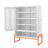 Modern Minimalist Double Door Shoe Cabinet With Adjustable Mesh Doors And High Foot Hollow Storage Cabinet Bottom, Compatible With Robotic Vacuum Cleaners-1112407037