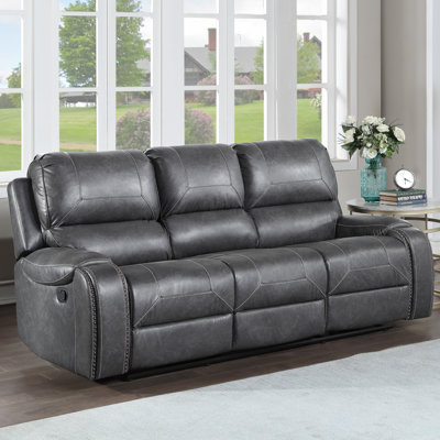 Wakita 86'' Faux Leather Reclining Sofa