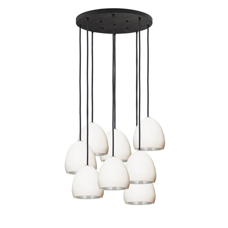 Leaf 8 - Light Dimmable Geometric Chandelier, Black, 100" H x 22" W x 22" D, LED