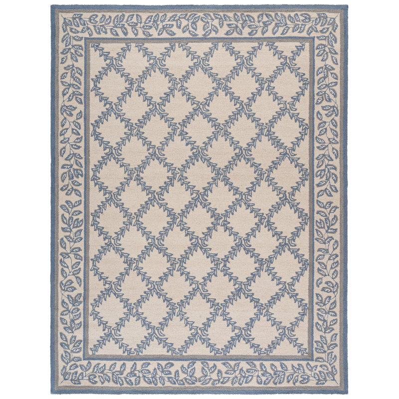 Roseta Hand Hooked Wool Pile Geometric Rug, Rectangle 8' x 10'