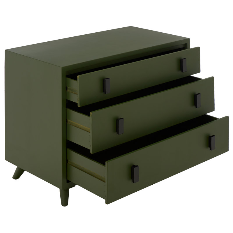 Commode anglaise 3 tiroirs Damanpreet, Dark Green