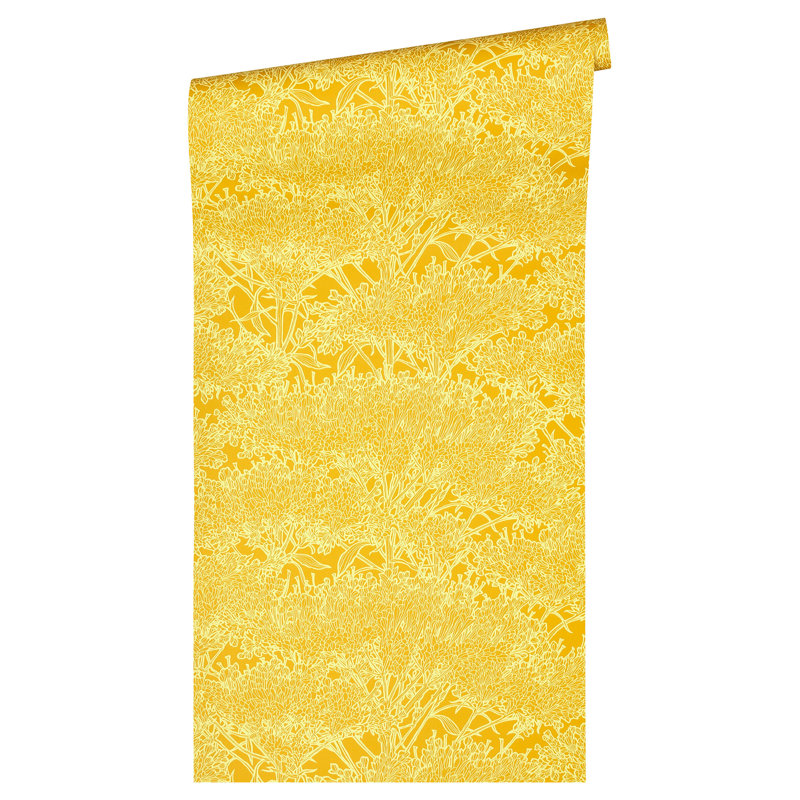 Halloran 10.05m x 53cm Matte Wallpaper Roll, Yellow