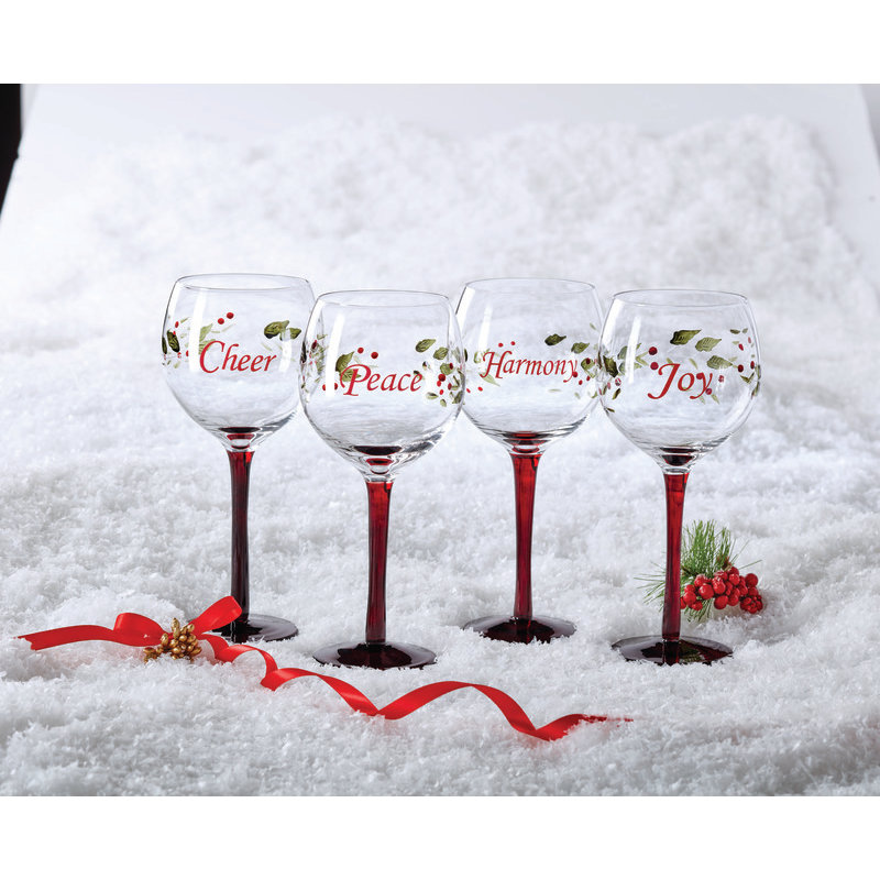Verres à vin Pfaltzgraff Harmony Winterberry / Peace / Cheer / Joy