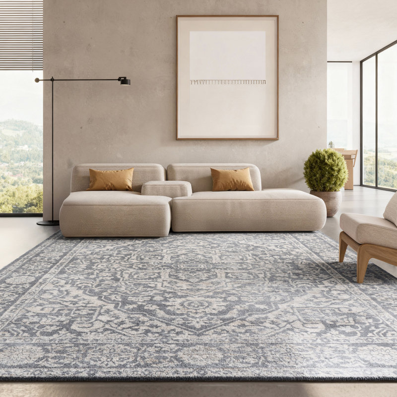 Tapis oriental gris clair / ivoire, Rectangle 8 pi x 10 pi, Light Grey/Ivory