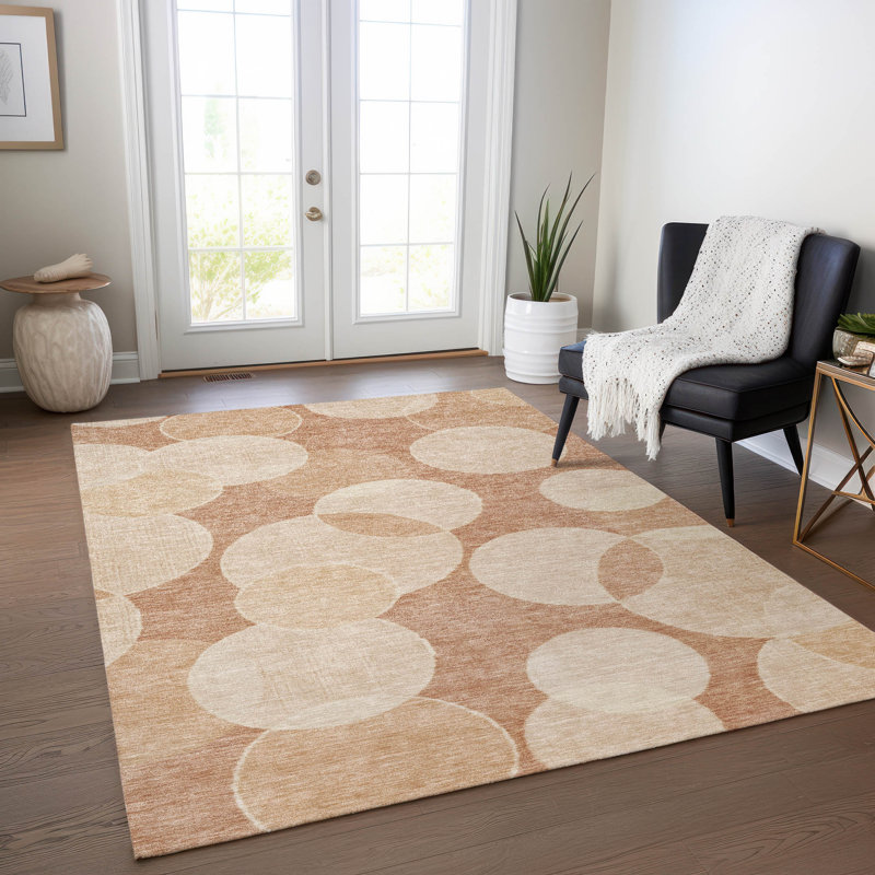 Machine Washable Indoor/Outdoor Chantille Coral Rug, Rectangle 8' x 10'