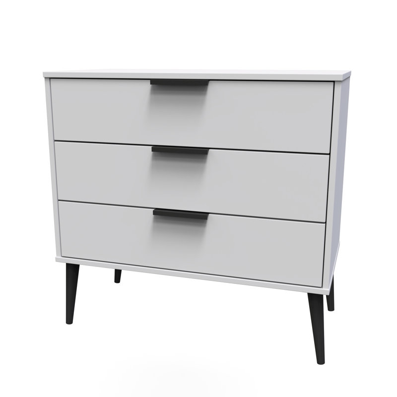 Bonnelle 77 cm W Chest of 3 Drawers, Grey