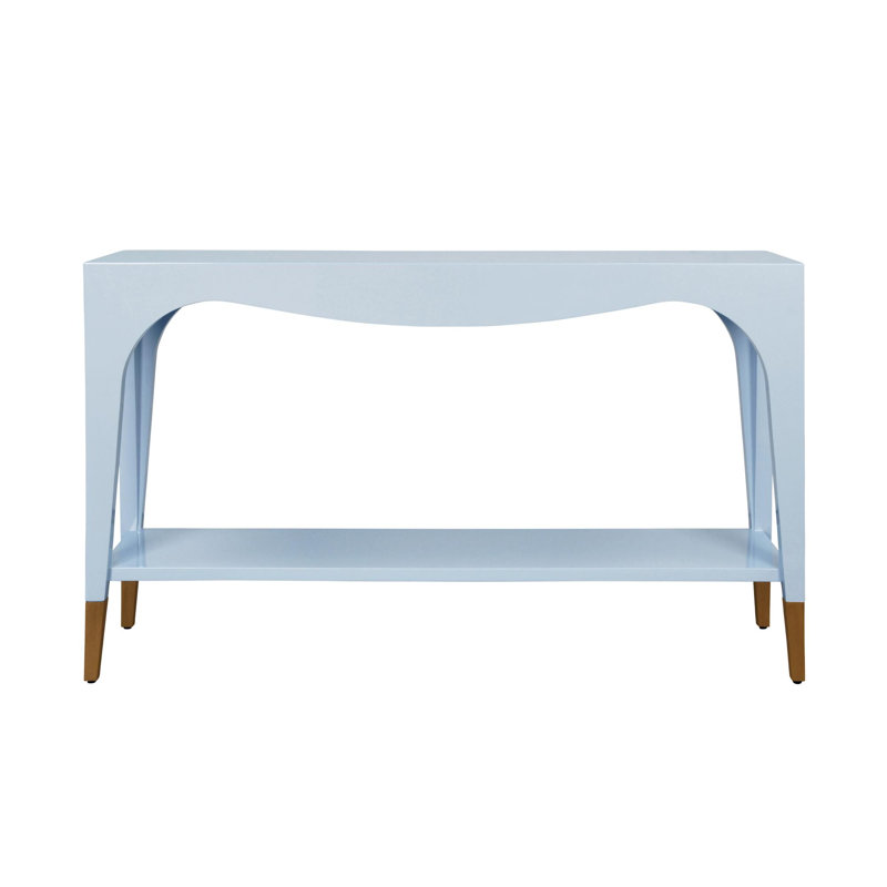 54'' W Solid Wood Console Table, Light Blue Lacquer