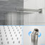 Pomme de douche murale carrée double 12 pouces en nickel brossé - Valve équilibrée Scald, pluie et à main, facile à entretenir avec une buse nettoyable à 360 °