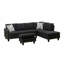 Canapé modulaire en forme de L avec porte-gobelet - Noir - Droite