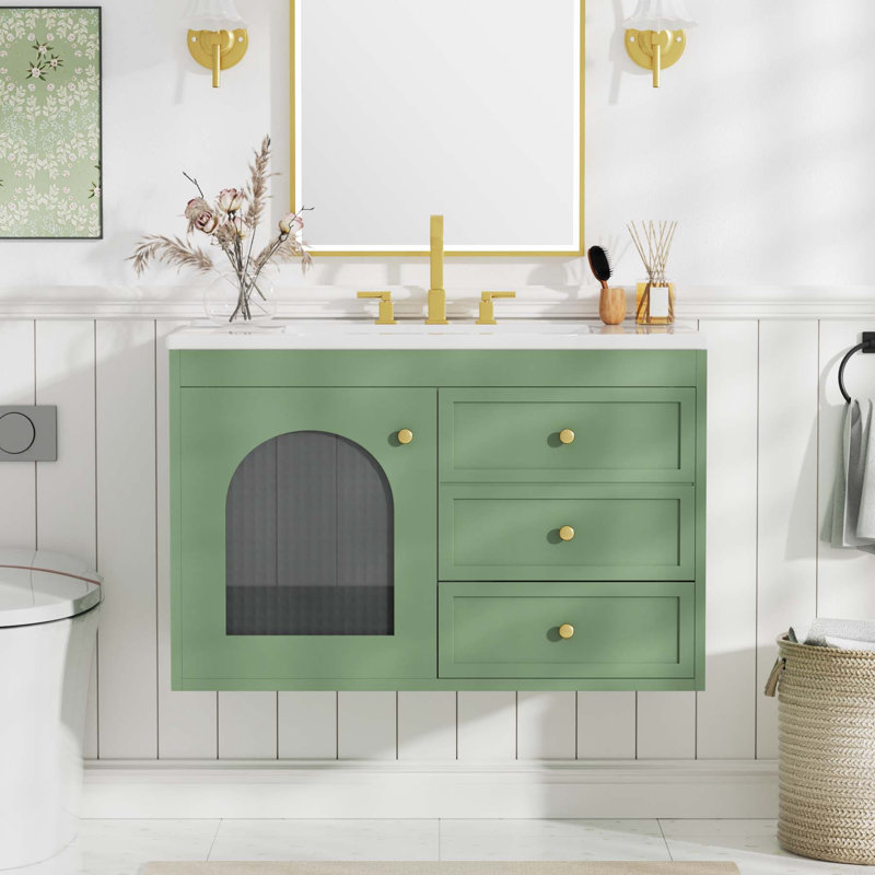 Necko 30'' Single Bathroom Vanity with Ceramic Top