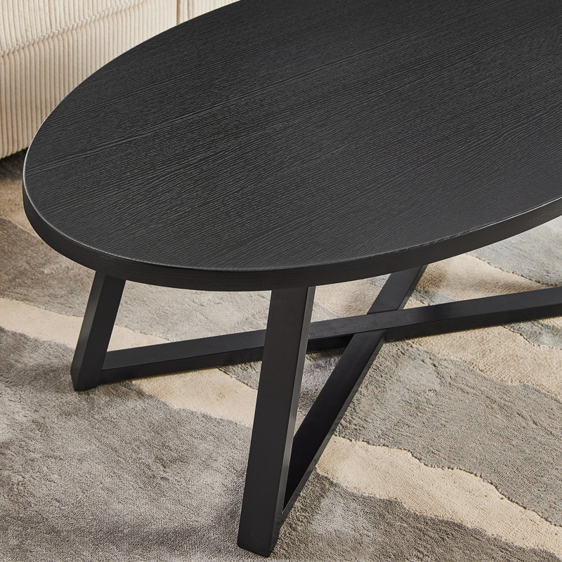 Table basse moderne en bois ovale, Noir