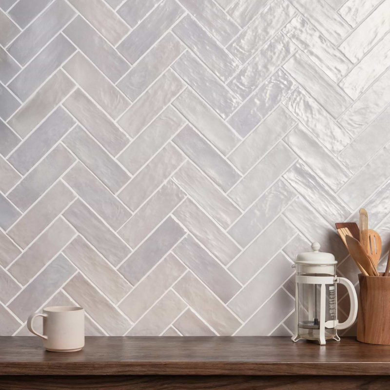 Montauk 2x8 Mixed Finish Ceramic Tile, Fog Gray