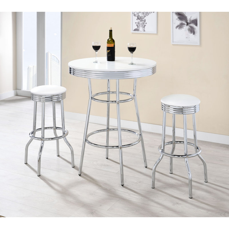 Table de bar ronde 3 pièces Midge