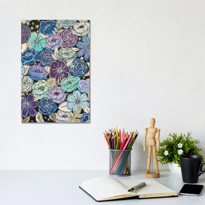 Galaxy Outlined Florals by Katie Bryant - Wrapped Canvas Gallery-Wrapped Canvas Giclée