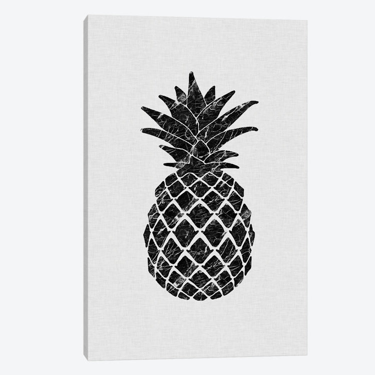 «Marble Pineapple», impression sur toile, H 18 po x l 12 po x P 1,5 po, Pas de tapis, Toile tendue