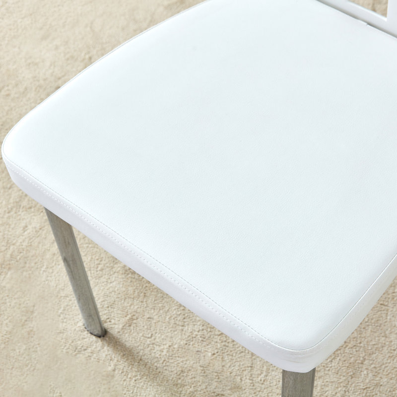 Ensemble de table de salle à manger 7 pièces rectangulaire moderne en placage de faux marbre avec chaises rembourrées