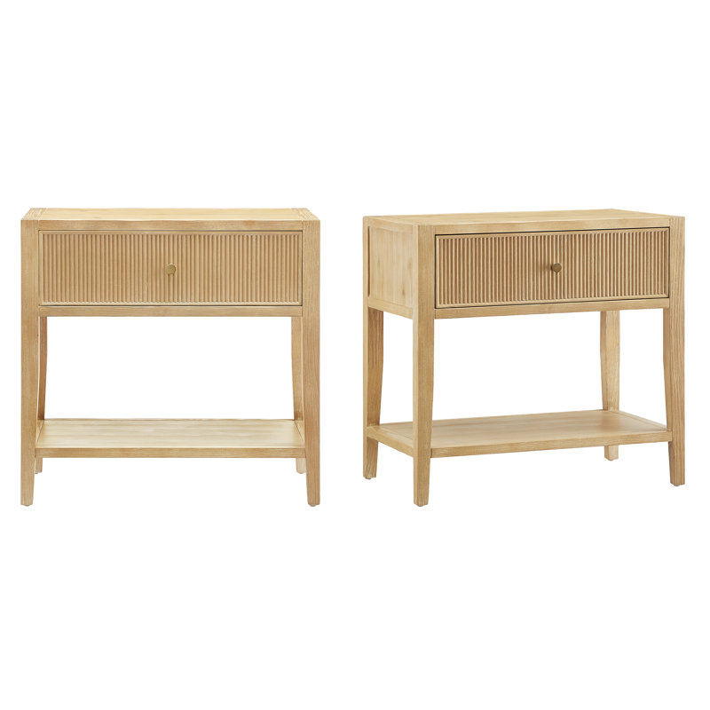 Flores Natural 1-Drawer Nightstand - Set Of 2